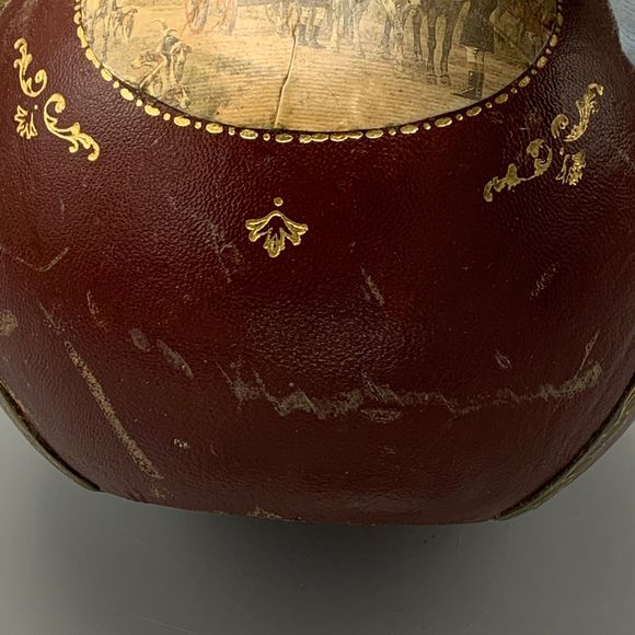 Vintage 1960s Fausto Cordin Leather Wrapped Decanter Hunt Scenes Florence Italy - Picture 10 of 10